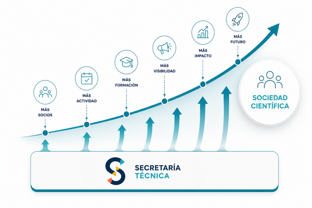 Secretaría Técnica impulsando el crecimiento de una sociedad científica mediante una gestión profesional.